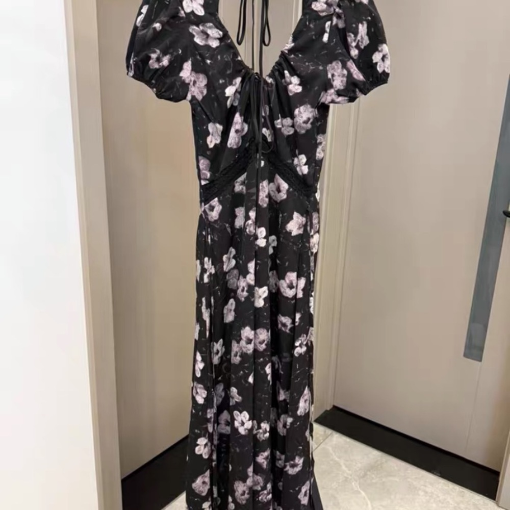 Floral Black Dress